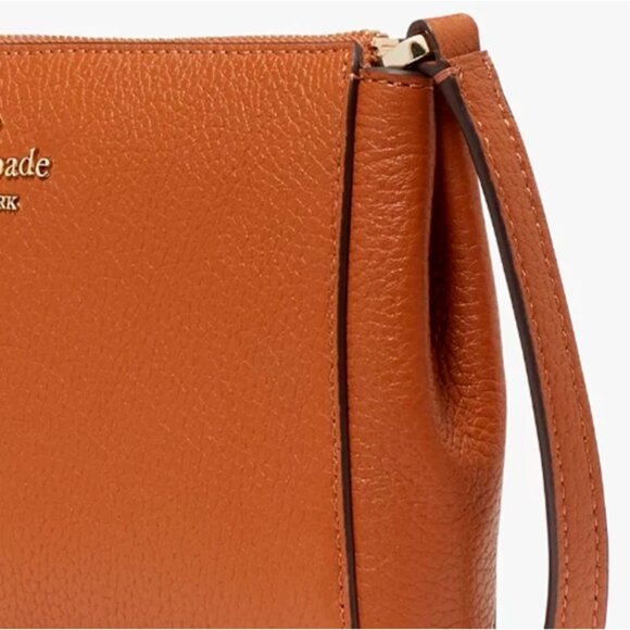 S Kate Spade Leila Top Zip Crossbody Bag Brown Pebbled Leather Purse KG463 NWT - Picture 7 of 9